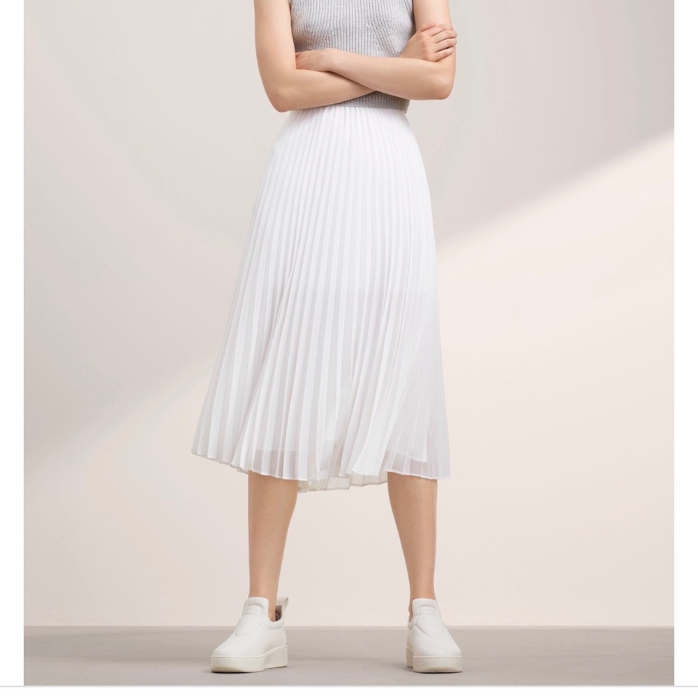 Babaton white pleated skirt